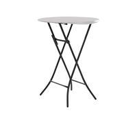 Lifetime Table de bistrot Ronde en Granit Blanc 83 cm