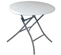 LIFETIME Table Ronde Pliante Blanc Granite 108,9 x 83,8 x 3,8 cm 80423
