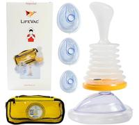 LifeVac® Kit de voyage, kit de premiers secours, dispositif d'étouffement pour adultes et enfants, éprouvé pour sauver de nombreuses vies, comprenant 4 masques et un sac de transport