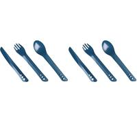 Lifeventure Ellipse Ensemble de Couverts emboîtables en Plastique pour Camping, Voyage et extérieur - Bleu Marine (Lot de 2)