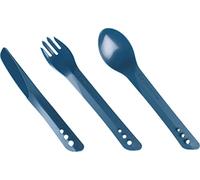 Lifeventure, Travel & Outdoor Interlocking Cutlery Set Ellipse Ensemble de Couverts emboîtables pour Camping, Voyage et extérieur Mixte, Bleu Marine, Taille Unique