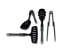 Lifeventure Ensemble d'ustensiles de cuisine pliables | Kit de cuisine de camping 4 pièces avec louche, spatule, cuillère et pince | Résistant à la chaleur jusqu'à 180 degrés | Idéal pour la randonnée