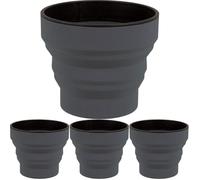 Lifeventure Silicone Ellipse FlexiMug (Graphite) (Lot de 4)