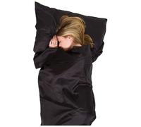 En train de dormir sac Lifeventure Silk Ultime Endormi Sac Doublure Rectangulaire noir