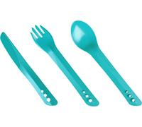 Lifeventure, Travel & Outdoor Interlocking Cutlery Set Ellipse Ensemble de Couverts emboîtables pour Camping, Voyage et extérieur Mixte, Bleu Sarcelle, Taille Unique