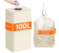 Lifewit 100L Collecteur de Bouteilles avec Couvercle, Poubelle Tri Selectif pour Plastique, Bouteilles Verre, Poubelle Exterieur de Recyclage avec Trou, Poubelle Cuisine Rangement de Bouteilles, Blanc