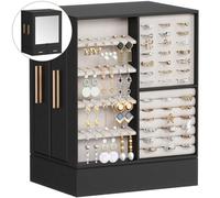 Lifewit Boite a Bijoux Rotative 360°, Coffret Bijoux Femme avec Miroir et 6 Tiroirs, Grande Organisateur Bijoux pour Bague, Collier, Boucle d'oreille, Idee Cadeau Femme, Noir