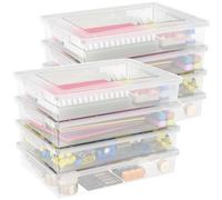 Lifewit Boite de Rangement A4 avec Couvercle, 5L Boite Rangement Document Papier, Boite Archives Carton Plastique, Boîtes de Stockage, Caisse de Rangement, 32 x 23 cm, Transparent, 8 Pièces