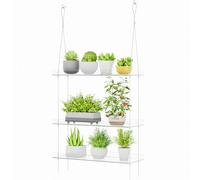 Lifewit Étagère flottante à 3 niveaux en acrylique réglable à suspendre pour plantes succulentes d'intérieur, micro vertes, pots de semences, pots d'herbes aromatiques, 38 x 15 cm