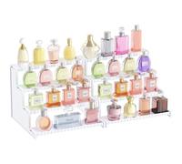 Lifewit Lot de 2 présentoirs de parfum à 4 niveaux avec grille - En plastique - Blanc - Pour maquillage, cupcake, dessert, épices, plan de travail, vanité, dressing - 30,48 cm