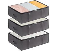 Lifewit Lot de 3 Sac de Rangement sous Lit Pliable 40L, Bacs de Rangement avec Poignée Renforcée pour Vêtements, Draps, Serviettes, Couvertures, Chambre à coucher, Placard, Dortoir, Gris