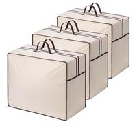 Lifewit Lot de 3 Sacs de Rangement 75L avec Fermeture éclair pour Couettes, Housse Rangement Vetement, Rangement sous Lit, Sac Demenagement pour Vêtements, Couvertures, Oreillers