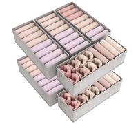 Lifewit Lot de 8 Organisateur Tiroir pour Commode, Separateur de Tiroir Pliable, Boite Rangement Vetement, Panier Rangement pour sous-Vetements, Vêtements d'enfant, Chaussettes, Cravates, Gris