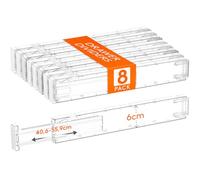 Lifewit Lot de 8 Séparateurs de Tiroirs de Cuisine, 6cm de hauteur, 40.6-56 cm, Organisateurs de Tiroirs en Plastique pour Ustensiles Vêtements Maquillage, Dressing Chambre Salle de bain