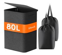 Lifewit Panier à Linge avec Couvercle 80L, Panier a Linge Pliable, Corbeille a Linge avec Sac Amovible, Panier Rangement, Bac a Linge Sale pour Chambre, Salle de Bain, Buanderie, Noir