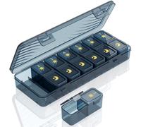 Lifewit Pilulier Semainier Matin et Soir, Pilulier Mensuel Journalier Francais 7 Jours 2 Compartiments, Grand Pilulier Hebdomadaire pour Rangement Medicament, Vitamines, Huiles de Poisson, Bleu
