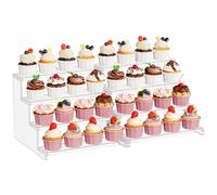 Lifewit Presentoir a Gateau à 4 Niveaux, Presentoir Aperitif Buffet en Plastique, Support Buffet Traiteur pour Mariages, Fêtes, Anniversaires, 30 cm, 2 Paquet