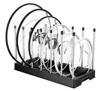 Lifewit Rangement Casserole Pour Cuisine, Rangement Cuisine Avec 7 Séparateurs, Rangement Pour Couvercles, Casseroles, Planches À Découper, Assiettes 32,3x15,1x19,5cm Lot de 1