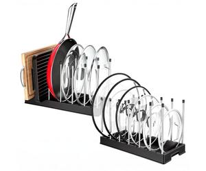 Lifewit Rangement Casserole Pour Cuisine, Rangement Cuisine Avec 7 Séparateurs, Rangement Pour Couvercles, Casseroles, Planches À Découper, Assiettes 32,3x15,1x19,5cm Lot de 2