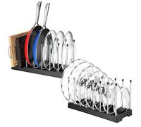 Lifewit Rangement Casserole Pour Cuisine, Rangement Cuisine, Rangement Pour Couvercles, Casseroles, Planches À Découper, Assiettes,Avec 8 Séparateurs Lot de 2