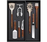 Lifewit Rangement Extensible 1 à 2 Compartiments, Range Couverts pour Tiroir, Organisation de Cuisine en Plastique, Separateur Tiroir pour Cuillères, Fourchettes, Couteaux, Noir