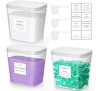 Lifewit Rangement Lessive Liquide en Capsules avec étiquettes et Cuillères, Récipient pour Poudre à Lessive avec Couvercle à Pression, Boîtes et Flacons de Salle de Bain, 2700 ml, 3 Pièces