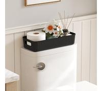 Lifewit Rangement Papier Toilette, Plastique Paniers et Boîtes de Rangement Reserve Papier Toilettes, Paniers de Décoration pour Salle de Bain, Cuisine, étagère, Noir, 1 Pièce