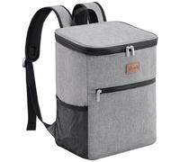 Lifewit Sac a Dos Isotherme 24L(30 Cannettes), Grand Sac à Dos Isotherme Repas Adulte, Glaciere Étanche Souple Portable pour Hommes Femmes, pour Pique-Nique/Plage/Barbecue/Camping/Voyage, Gris
