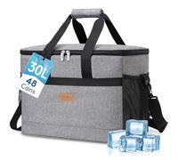 Lifewit Sac Isotherme 30L, Grand Format Glaciere Souple Isothermes, Portable Sacs Isotherm Courses Surgelés pour Voyage, Pique Nique, Camping, Plage, Gris