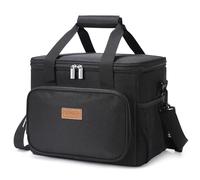 Lifewit Sac Isotherme Repas 15L(24 Canette), Grand Glaciere Souple Isothermes Homme et Femme, Portable Lunch Bag Box, Sacs Dejeuner pour Travail, Pique Nique, Plage, Noir