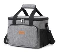 Lifewit Sac Isotherme Repas 9L/ 15L/ 24L/ 33L, Glaciere Souple Isothermes | Portable Lunch Box Isotherm avec Bandoulière, Pliable Insulated Lunch Bag pour Travail,Pique Nique,Voyage,Plage, Gris
