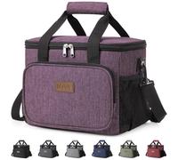Lifewit Sac Isotherme Repas 9L/ 15L, Glaciere Souple Isothermes | Portable Lunch Box Isotherm avec Bandoulière, Pliable Insulated Lunch Bag pour Travail,Pique Nique,Voyage,Plage, Violet
