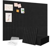 Lifewit Tableau en Feutre Adhésif Décoratif Haut de Gamme, Lot de 12 Panneaux-120x90 cm, Idéal pour Afficher Notes et Photos au Bureau ou à la Maison, 50 Punaises Incluses, Alternative au Liège, Noir
