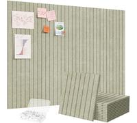 Lifewit Tableau en Feutre Adhésif Décoratif, Lot de 12 Panneaux-120x90 cm, Idéal pour Afficher Notes et Photos au Bureau ou à la Maison, 50 Punaises Incluses, Alternative au Liège, Vert Sauge