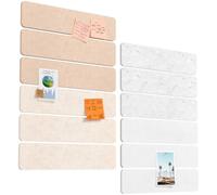Lifewit Tableau Mémo Mural 12 Pièces, 45x10 cm, 80 Punaises, Beige pierre | Alternative au tableau liège mural, avec fixation adhésive sans perçage, pour affichage mural, bureau, chambre et cuisine