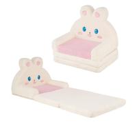 LIFEZEAL Canapé Enfant, 2-en-1 Fauteuil Soft Pliante (Blanc)
