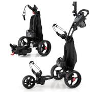 LIFEZEAL Chariot de Golf Électrique Pliable, Chariot à 3 Roues avec 9 Vitesses, Porte-Gobelet, Support de Carte et Port USB, pour Parcours