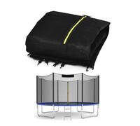 LIFEZEAL Filet de Sécurité pour Trampoline, Filet de Remplacement pour Trampoline, Double Fermeture éclair & Boucles, Filet de Rattrapage 6/8 Poteuax, Hauteur 180 cm (305cm,extérieur)