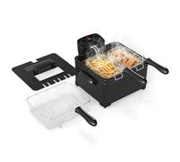 LIFEZEAL Friteuse Électrique, Friteuse à Huile 1700 W avec Fenêtre de Visualisation, Thermostat Réglable 150-190 °C, Minuterie Intégrée, Panier Amovible et Pièces Lavables au Lave-Vaisselle (5 L)