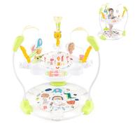 LIFEZEAL Jumperoo Bebe avec Siège Pivotant 360° & Amovible, Sauteur Bébé Hauteur Réglable 3 Niveaux, Centre Jeux, Lumière & Musique, 9 Jouets, Charge 12 kg, Base d'activité et d'éveil (Jaune)