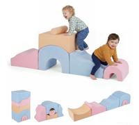 LIFEZEAL Lot de 6 Parcours Motricité Bébé à Différentes Formes | Modules de Motricité en Mousse pour Ramper, Grimper, Blocs de Construction Enfant, Jouets d’Éveil Montessori pour Maternelle