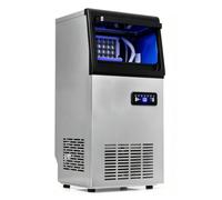 LIFEZEAL Machine à Glaçons Professionnelle 50kg/24h, Ice Maker Restaurant | Distributeur de Glaçons Inox avec Affichage, Minuterie, Stockage 11kg, 36 Cubes en 13 Min, Filtre et Autonettoyant