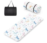 LIFEZEAL Matelas Futon de Sol Japonais, Matelas de Lit 1 Place, Futon Tatami Pliable et Portable avec Sac, Déhoussable et Lavable en Machine, Intéruer et Extérieur (Poneys Multicolores, 90x200 cm)