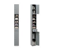 LIFEZEAL Meuble Colonne Salle de Bain Haute, Armoire de Rangement Étroite avec 5 Étagères Réglables, 1 Tiroir, 5 Compartiments, 2 Portes, Meuble WC pour Salle de Bain, Cuisine, 20 x 20 x 180 cm