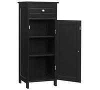 LIFEZEAL Meuble de Salle de Bain sur Pied, Armoire Toilette Rangement en MDF avec Tiroir et Étagères Réglables, 35,5 x 30,5 x 88cm, Meuble Colonne Bas pour Salon, Cuisine et Couloir (Noir)