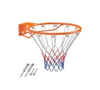 LIFEZEAL Panier de Basket Mural ø45 CM, Anneau de Basket Solide avec Support Mural &Amp Filet, Cerceau de Basket en Métal pour l'Intérieur et l'Extérieur (Orange)