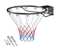 LIFEZEAL Panier de Basket Mural ø45 CM, Anneau de Basket Solide avec Support Mural &Amp Filet, Cerceau de Basket en Métal pour l'Intérieur et l'Extérieur