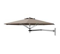 LIFEZEAL Parasol Mural Dia.250 cm, Parasol Déporté en Polyester 240g, 8 Baleines, Parasol de Jardin/Marché/Terrasse, Brun