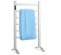 LIFEZEAL Porte-Serviettes & Chauffe-Serviettes Électriques, Sèche-Serviettes Indépendant Mural, Chauffe-Serviettes Salle de Bain avec Thermostat Numérique, Minuterie, 54 x 35 x 91 cm