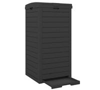 LIFEZEAL Poubelle d'Extérieur 118L, Poubelle de Jardin avec Couvercle, Poubelle Deco Rectangle avec Bac de Récupération, 40 x 40 x 86 cm (Noir)